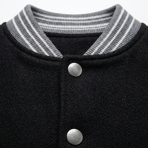 Veste universitaire en laine de haute qualité avec manches en cuir, logo personnalisé brodé, coupe classique pour homme, style baseball, streetwear décontracté pour garçons - Product Image 6