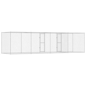 Cage pour chien en acier galvanisé argenté 314,96 x 78,74 x 78,74 pouces Public cible : Propriétaires de chiens - Product Image 6