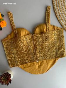 Party Wear Good Quality Fabric with Sequence Embroidery & <b>Beads</b> work Corset Style Spaghetti Blouse Indian Exporter Woman Fashion - Product Image 2