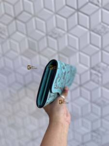 New Western Carving Hand Tooled Wallet Clutch Phone Case Elegante billetera de cuero occidental de color turquesa para mujer Multiusos - Product Image 2