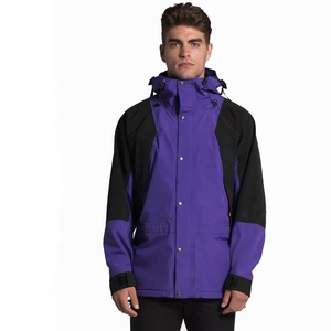 Chaqueta de lluvia de poliéster para hombre, impermeable, ligera, con cremallera y capucha, a la moda, nueva - Product Image 1