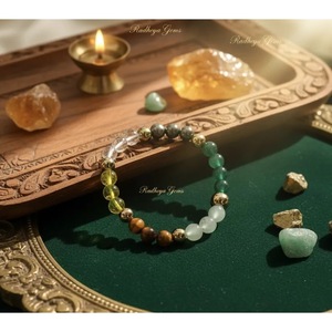 Pulsera de cuentas de citrino natural Dhan Yog, pulsera de cristal curativo hecha a mano, venta al por mayor desde India - Product Image 3
