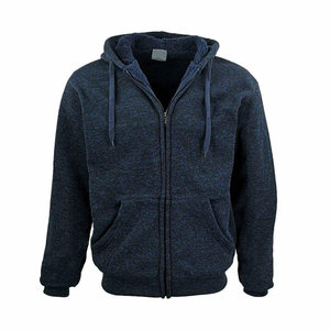 Men's Hooded Zipper Sweatshirt Solid Color Fleece Regular Fit Casual Autumn Breathable Customizable Polyester/Cotton - Product Image 3