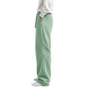 Pantalon de jogging en molleton pour homme, taille élastique avec cordon de serrage, décontracté, vert, mi-lourd, tricoté, respirant, poches latérales, pour l'automne - Product Image 2