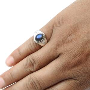Vintage Designer Fine <b>Rings</b> With Natural <b>Labradorite</b> Gemstone Crafted Fromm 925 Sterling Silver Wholesale Price Boho Jewelry - Product Image 4