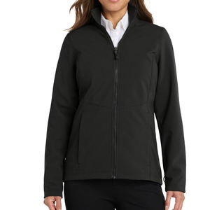 Nouvelles arrivées : Blousons softshell isolants noirs tendance pour filles, personnalisables avec étiquette privée, en tricot uni, faible MOQ - Product Image 1