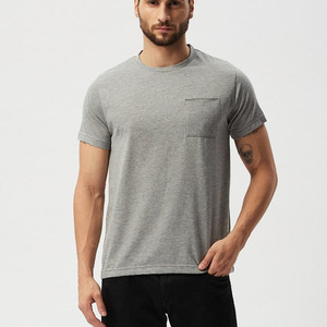 Camiseta Gris Jaspeado para Hombre, 100% Algodón, Lisa, Personalizable con Diseño de Impresión y Logotipo, Camiseta de Manga Corta con Cuello Redondo - Product Image 1