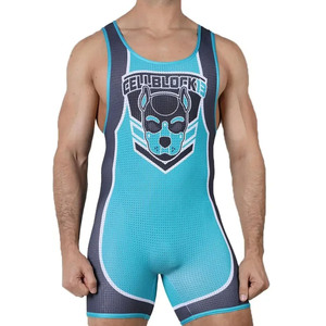 Combinaison de lutte personnalisée pour homme, en mélange de laine/élasthanne, avec logo frontal sublimé, vêtements de sport, uniforme de compétition - Product Image 5