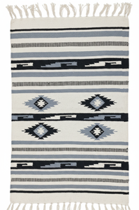 Cotton Handloom Plush Cutshuttle <b>Runner</b> Woven Floral Modern Machine Washable Reversible Black Rectangle Camping Exercise Home - Product Image 4