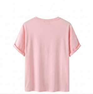 Camiseta de Algodón de 240g para Hombre, Cuello Redondo, Manga Corta, Corte Regular, Estilo Vintage, Casual, Transpirable y de Secado Rápido, Color Rosa Claro - Product Image 2