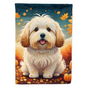 Coton De Tulear Drapeau De Jardin Multicolore Automne Oeuvre pour Patio Boîte Aux Lettres & Cour Bannière Décorative pour Parterres De Fleurs - Product Image 1