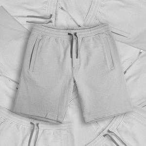 Men's Solid Color Knitted Bermuda Shorts High Waist Drawstring Casual Style Breathable Pockets Nylon/Acrylic High Quality - Product Image 2
