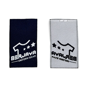 Étiquettes tissées personnalisées de qualité supérieure en damassé avec découpe thermocollante et bordure laser, rectangulaires, lavables, pour sacs de vêtements et logos de marque - Product Image 1