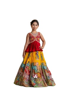 Lehenga Choli con Dupatta para Niñas, Estilo Cultural Indo-Occidental, Estampado Digital, Viscosa, Ropa Tradicional, Precio Razonable - Product Image 1