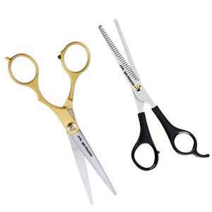 Ensemble professionnel de ciseaux de barbier en acier inoxydable doré de 6,0 pouces, ensemble de 2 ciseaux de coupe et d'éclaircissement pour la coiffure - Product Image 3
