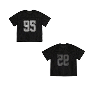 Maillot de football américain rétro personnalisé, coupe courte, style streetwear, coupe ample, en mesh, vente en gros - Product Image 1