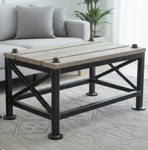High Quality Coffee <b>Table</b> Metal Wooden Top Metal Iron Garden <b>Console</b> <b>Table</b> Centre <b>Table</b> Elegant for Home Decor - Product Image 3