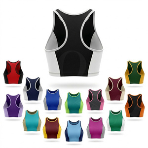 High Performance Custom Style Racerback Sports Bra <b>Padded</b> Workout Crop Top Breathable Gym Fitness <b>Running</b> Yoga Sports Bra OEM - Product Image 1