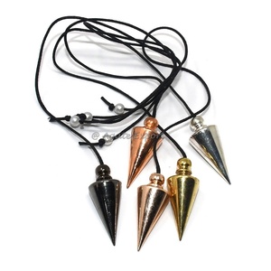 Vente en Gros de Pyramide en Laiton de Guérison Naturelle Pendule en Métal Cône Doré Reiki Pendules de Radiesthésie Reiki Divination Métaphysique - Product Image 5