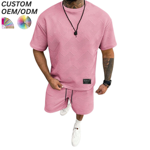 Conjunto de Camiseta y Pantalones Cortos Deportivos de Tela Tejida Transpirable para Hombre, Ropa de Verano, Logotipo Personalizado OEM ODM, Impresión por Serigrafía - Product Image 5