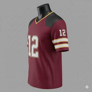 Camisetas de Fútbol Americano Unisex Personalizadas por Sublimación, Transpirables, Cómodas, de Secado Rápido, 100% Poliéster, Manga Corta, Alta Calidad - Product Image 3