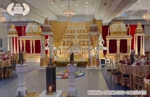 Boda india de estilo abierto Manavarai Mandap /Stage South Tradition Wedding Maharani Mandap Lujoso Manavarai Mandap para boda - Product Image 3
