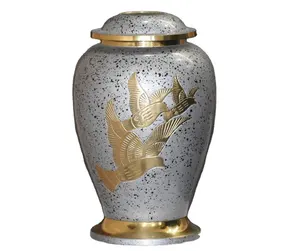Large Ashes Cremation Urn Design Silver Color Adult Urns For Human Ashes Cremation Urns In Unique Shapes Handmade Ashes Pot