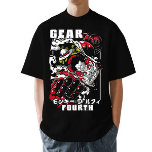 Camiseta de Manga Corta con Cuello Redondo para Hombre, Diseño de Monkey D. Luffy de One Piece, Estampado Animal, Algodón de 200g, Corte Regular - Product Image 1