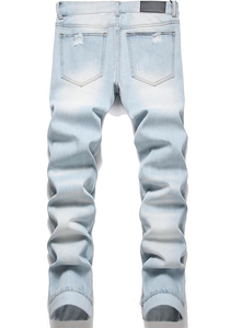 Wholesale OEM Custom New Fashion Stretchy Waterproof Breathable Mid Waist <b>Mens</b> Straight Lightweight Denim <b>Jeans</b> - Product Image 3