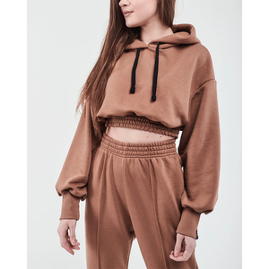 Conjunto de Sudadera con Capucha Unisex con Logotipo, Top Corto para Mujer, Traje Deportivo, Chándal de Talla Grande, Colección de 2 Piezas para Mujer - Product Image 4