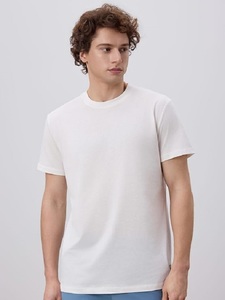 Camiseta Personalizada de Manga Corta para Hombre, Cuello Redondo, Corte Regular, 100% Algodón, Jersey Sencillo, 180 GSM, Color Blanco Sólido, de Bangladesh - Product Image 2