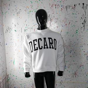 Sweat-shirt à col montant DECARO ASH GREY 100% BLANC avec broderie appliquée, col large, URBAN PRODUCTIONS - Product Image 2