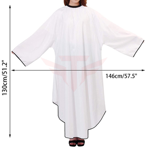 Capa de Peluquería Blanca con Mangas, Impermeable, Delantal para Cortar el Cabello, para Salón de Belleza y Barbería - Product Image 2