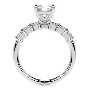 Radiant Cut Moissanite <b>Ring</b> 925 Sterling <b>Silver</b> White Gold Plated <b>Solitaire</b> Engagement <b>Ring</b> Bridal Wedding Promise <b>Ring</b> - Product Image 2