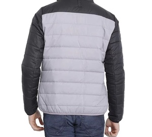 Chaqueta Acolchada para Hombre con Bloques de Color, Cuello Alto, Cierre de Cremallera, Cortavientos, Informal, para Invierno, Largo Regular, Relleno de Poliéster - Product Image 2