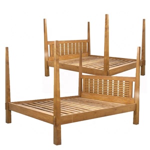 Meubles de chambre à coucher en bois de teck massif de conception européenne de reproduction antique Lit King et Queen classique pour la décoration intérieure - Product Image 1