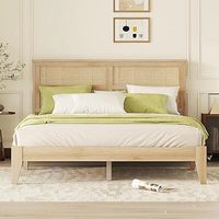 Massivholz Handgeschnitztes Luxus-Schlafzimmerbett Handgefertigtes Holz-Kingsize-Bett Beste Möbel Premium-Qualität Rahmen mit Fußteil