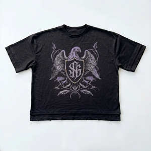 Camiseta Negra de Manga Corta para Hombre, con Logotipo Estampado en la Parte Delantera, Cuello Redondo, Estilo Casual, de Algodón, Corte Regular, Diseño Estampado - Product Image 1