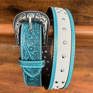 Cinturón de piel de vaca mecanizado a mano al por mayor personalizado profesional de marca superior para hombres y mujeres hebilla de Pin Cinturón de piel de vaca de cuero genuino - Product Image 4