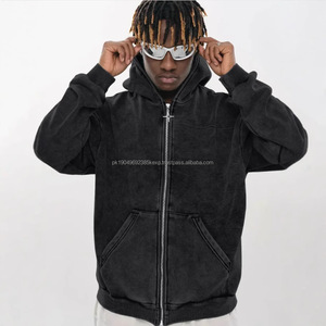 Sweat à capuche personnalisé vierge 100% coton à l'acide High Street Series Washing Old Sweat à capuche surdimensionné Stone Washed Vintage Hoodies Pullover - Product Image 1