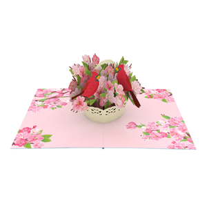 Carte pop-up 3D couple d'oiseaux, cadeau du Nouvel An, carte de vœux artisanale, fournisseur de papier artisanal Sakura Vietnam - Product Image 3