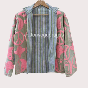 Eco-Friendly Winter Boho Handmade Velvet Suzani Embroidered Women's Luxury <b>Coat</b> for Party Wear - Product Image 1
