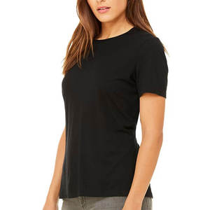 Camisetas de Mujer de Alta Calidad, 100% Algodón, Color Negro Liso, Diseño Personalizado, Tops de Verano para Mujer, Ideales para el Verano - Product Image 2