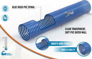 Tuyau d'aspiration renforcé ondulé de tuyau rigide en PVC durable à haute pression avec des caractéristiques flexibles pour le transfert de boue et d'eau - Product Image 2