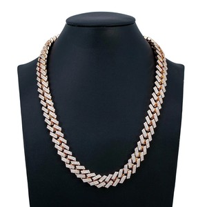 13MM 22" Fully Iced Miami Cuban Link <b>Chain</b> Wholesale VVS D Moissanite Gold Plated Sterling <b>Silver</b> Men's GRA Certified <b>Necklaces</b> - Product Image 1