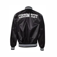 Blouson Bomber Noir Personnalisable pour Homme – Fermeture Éclair, Doublure Satinée, Toile et Polyester – Vêtement d'Hiver Écologique