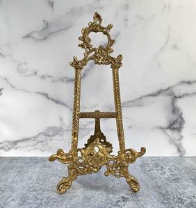 Vintage Brass Display <b>Easel</b> Stand Decorative Plate Holder Book Stand Photo Frame Display Rack Wedding Tabletop Home Hotel Décor - Product Image 4