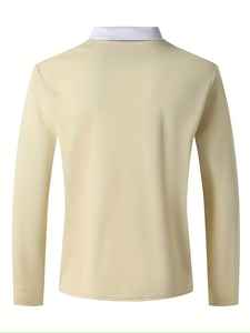 Nueva Camiseta Polo de Moda para Hombre, 100% Algodón, con Cierre, Manga Larga, Transpirable, Diseño Casual, Estampado Sólido, para Uso en Exteriores, Ropa de Equipo - Product Image 2