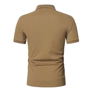 Camiseta de punto sólido para hombre con cremallera de un cuarto, transpirable, cómoda, de elastano/algodón, informal, de manga corta, tallas grandes - Product Image 2