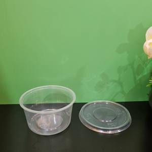 Boîtes de rangement écologiques de 500 ml, forme ronde, boîte en plastique pour aliments/fruits/salades avec couvercle, logo personnalisé, plastique transparent - Product Image 4